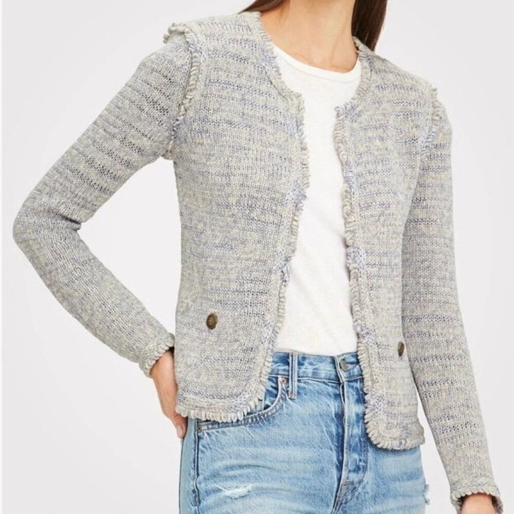 Intermix Kaia Knit Open Front Cardigan 0 Old Money French Girl Country Club Prep